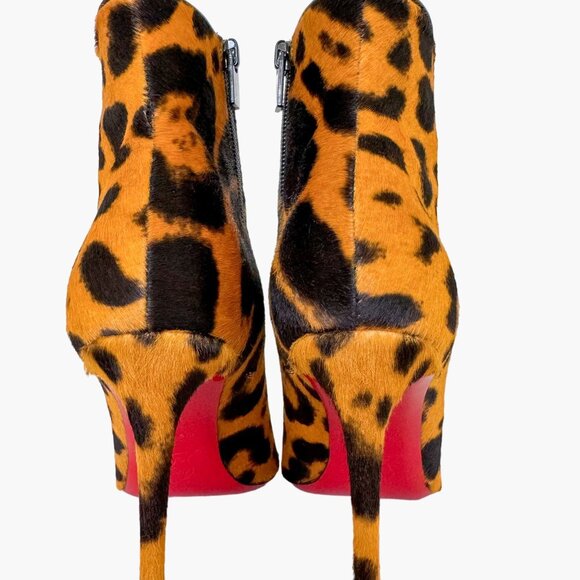 Christian Louboutin So Kate 85 Ankle Booties EU 37.5 US 7.5 Leopard Pony Heels - Picture 14 of 14